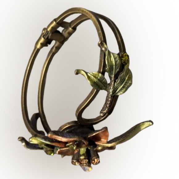 2/$30 Unique Floral Metallic Bracelet with Rhinestones - Picture 8 of 12